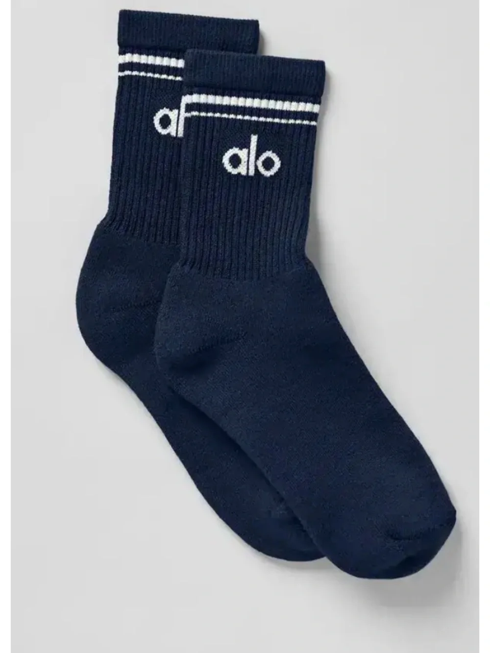Alo Yoga Unisex Half-Crew Throwback Socks Navy/White Size M NWT*#18